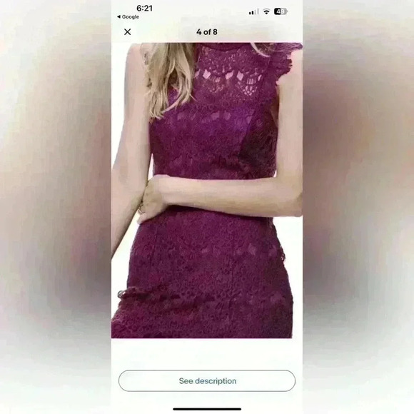 NWT Intimately FREE PEOPLE Women’s Magenta Lace Dress Size Small - Picture 3 of 16